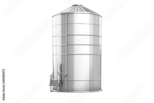 A tall, cylindrical structure used for storing grain or other bulk materials.