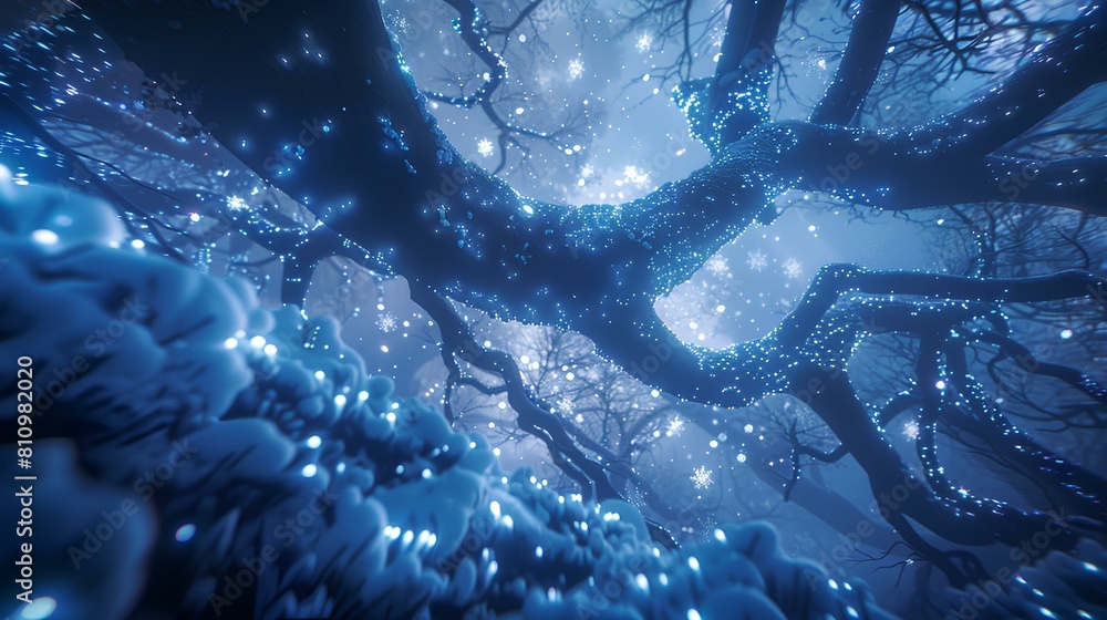 Enchanted Snowy Forest Path at Night,A magical winter scene of a snowy forest path illuminated under a night sky, sparkling with icy blue tones.
Enchanted Snowy Forest Path at Night,A magical winter scene of a snowy forest path illuminated under a night sky, sparkling with icy blue tones.