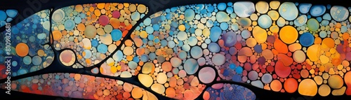 Artistic interpretation of plant cells during drought stress, using abstract colors to depict physiological changes for environmental studies photo
