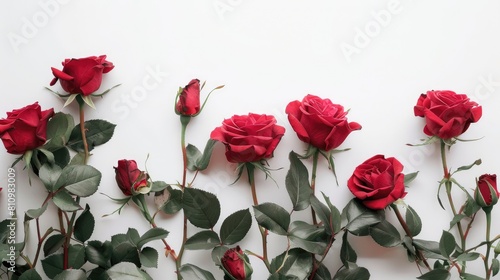 Gorgeous roses set against a white backdrop