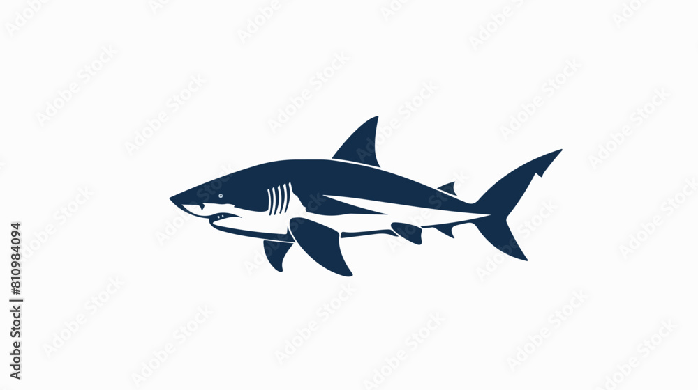 shark icon isolated on white background logo Vector 