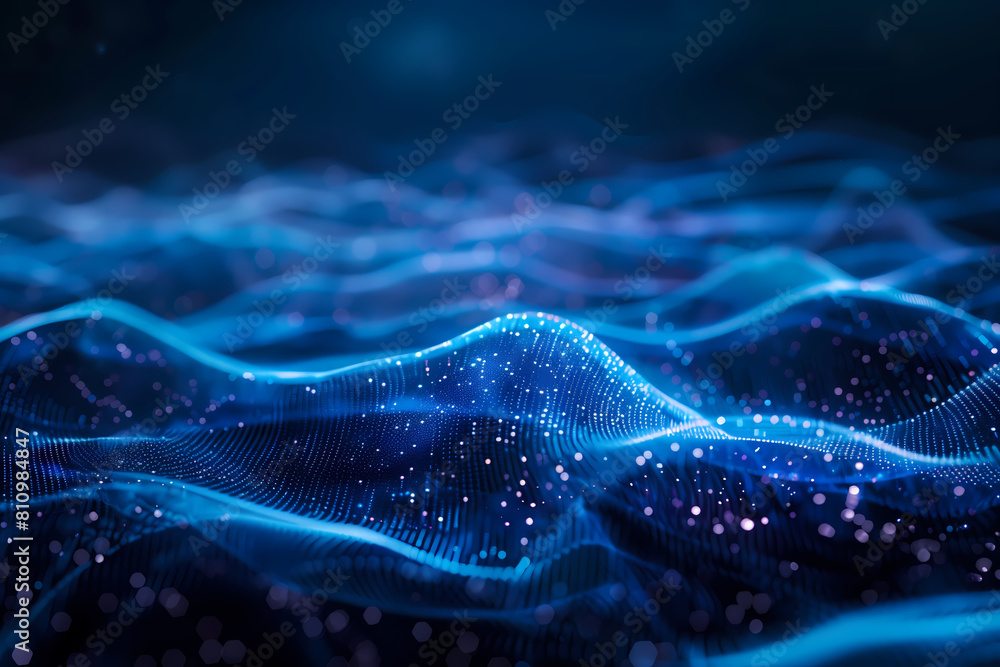 Abstract waves of glowing digital lines, dynamic network system. Abstract waves of glowing digital lines, dynamic network system.
