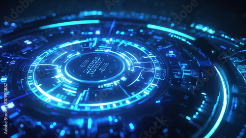 Wallpaper Mural A blue circle with a lot of dots on it Torontodigital.ca