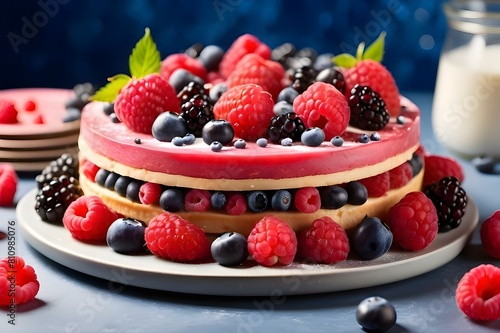 raspberry and blueberry cheesecake