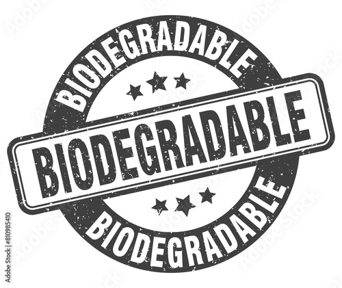 biodegradable stamp. biodegradable label. round grunge sign