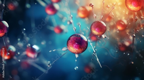 Conceptual image of stem cells in regenerative medicine, highlighting their role in tissue repair and regeneration, vibrant colors