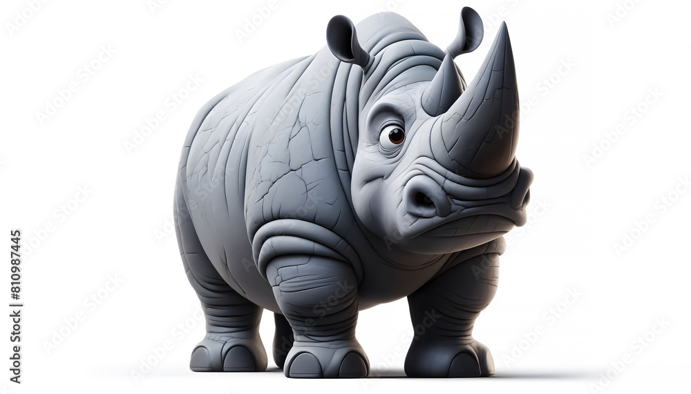Full-Body 3D Caricature of a Rhinoceros: Robust and Muscular Rhino Cartoon, Cute Angry Rhino Cartoon Character, Cute Angry Rhino with Muscular Body Full-Body 3D Caricature of a Rhinoceros: Robust and Muscular Rhino Cartoon, Cute Angry Rhino Cartoon Character, Cute Angry Rhino with Muscular Body