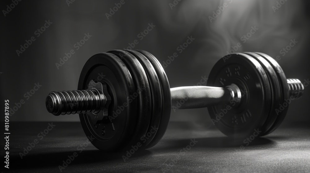 dumbbell on a dark background with copy space. Fitness concept. dumbbell on a dark background with copy space. Fitness concept.