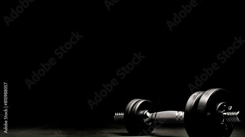 Wallpaper Mural dumbbell on a dark background with copy space. Fitness concept. Torontodigital.ca
