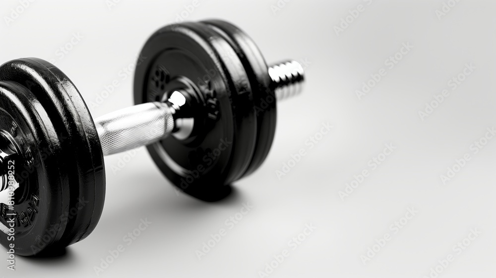 dumbbell on a light background with copy space. Fitness concept. dumbbell on a light background with copy space. Fitness concept.