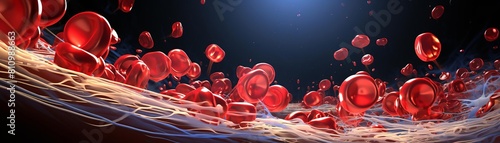 Illustration of platelets in the clotting process, highlighting their role in thrombus formation with a clear focus on the activation sequence photo