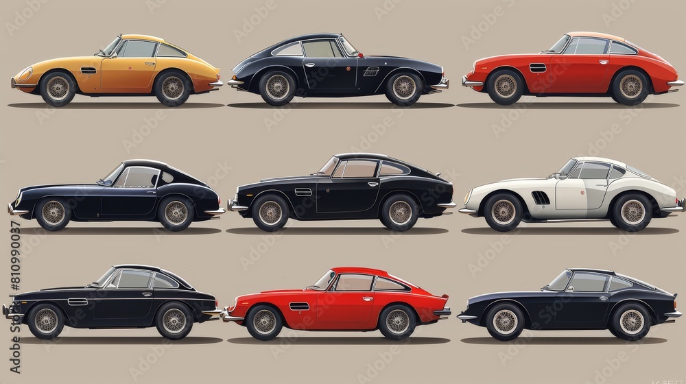 Colorful car silhouette vectors for dynamic posters, banners, and engaging advertisements