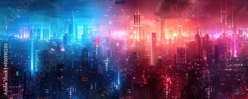 abstract technology futuristic city background