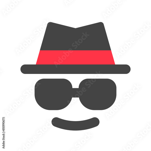 Editable vector incognito hat glasses user icon. Part of a big icon set family. Perfect for web and app interfaces, presentations, infographics, etc