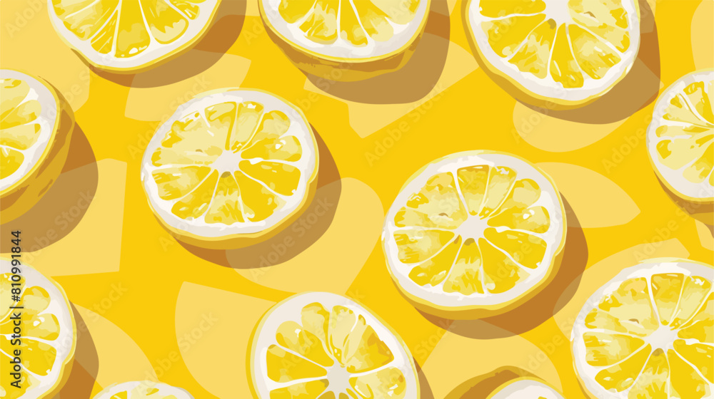 Summer slice of a lemon fruits for fabric pattern vector