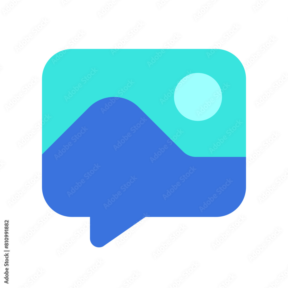 Naklejka premium Vector picture message icon. Black, white background. Perfect for app and web interfaces, infographics, presentations, marketing, etc.