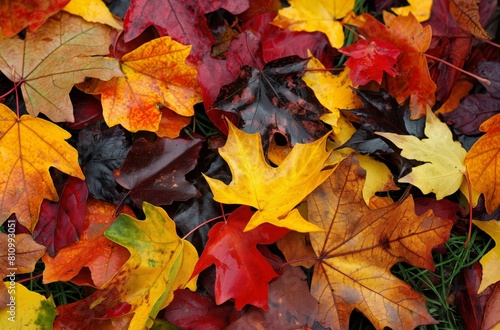 Autumn leaves vibrant colors