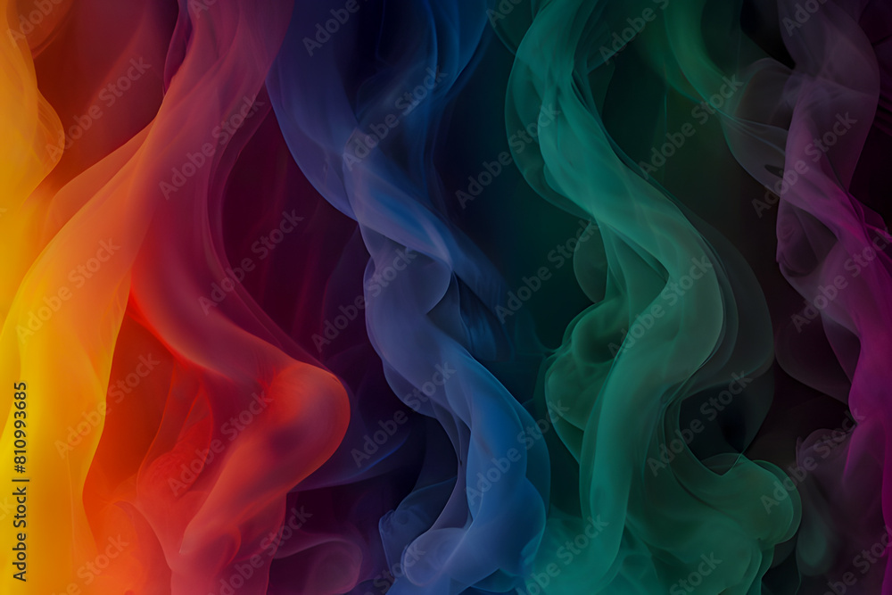 smoke on a black background, abstraction, rainbow colors smoke on a black background, abstraction, rainbow colors