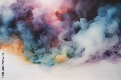 Bright colored streams of smoke and dust, abstract background