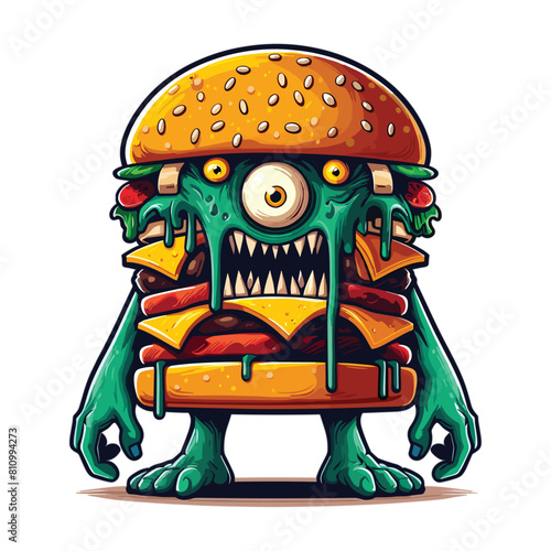 Monster burger vector illustration