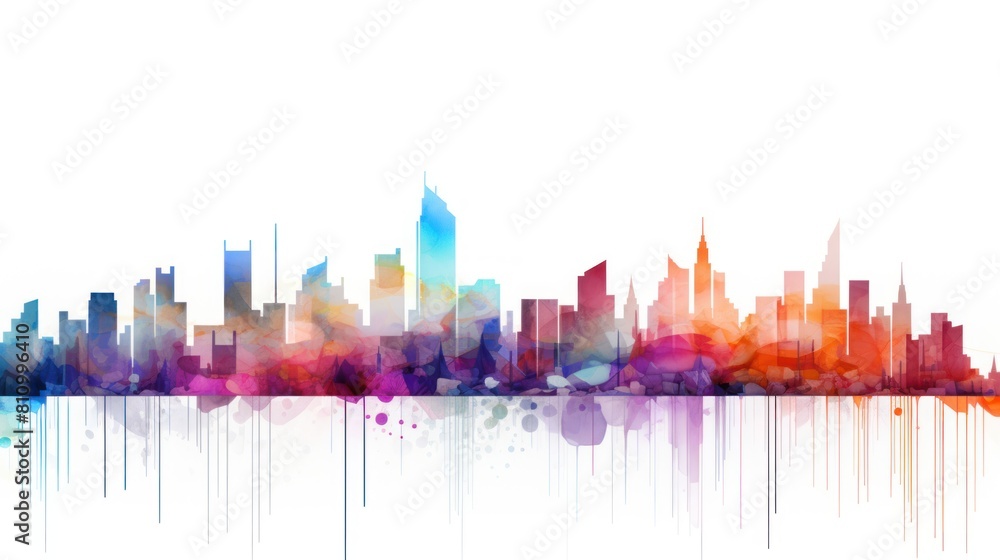 Vector illustration of city skyline with skyscrapers. Vector illustration of city skyline with skyscrapers.
