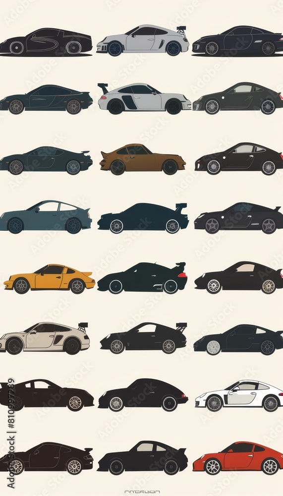Colorful and stylish car silhouettes  versatile vector illustrations for posters, banners, and ads