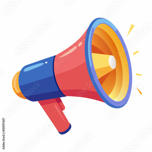  Vector Illustration of Megaphone with white background