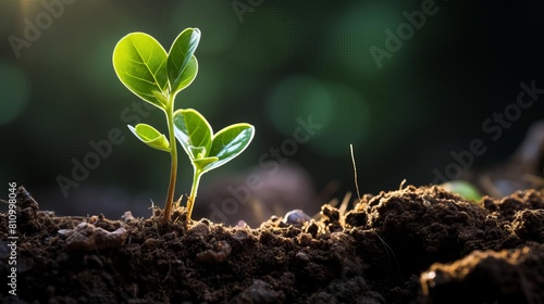 Nature study image of a young plant sprouting, emphasizing the crucial role of meristem cells in initiating new growth and development