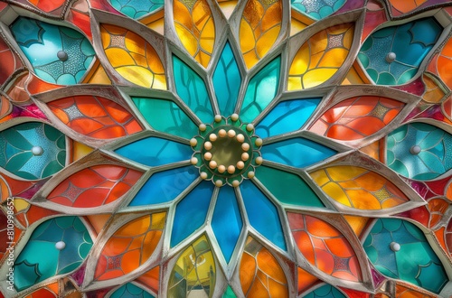 Colorful kaleidoscopic window design