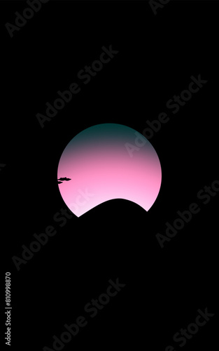 background is black and there is a supermoon