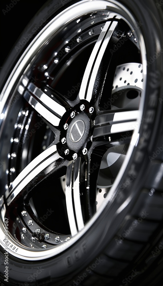 Detailed close ups of car wheels and rims highlighting intricate designs and shiny surfaces Detailed close ups of car wheels and rims highlighting intricate designs and shiny surfaces