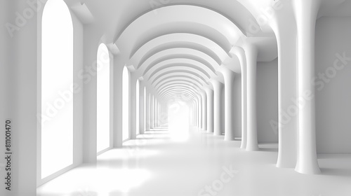 Digital technology white perspective building corridor poster background