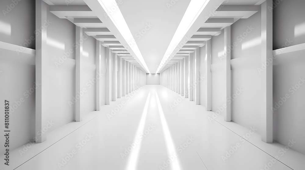 Digital technology white perspective building corridor poster background Digital technology white perspective building corridor poster background