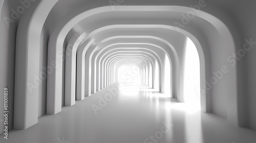 Digital technology white perspective building corridor poster background