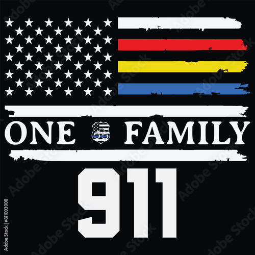 Fire Police Dispatcher 911 Emergency Services T-shirt Design