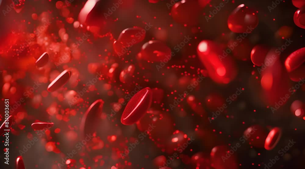 Erythrocytes in motion, creating a sense of dynamic energy, blood, medicine Erythrocytes in motion, creating a sense of dynamic energy, blood, medicine