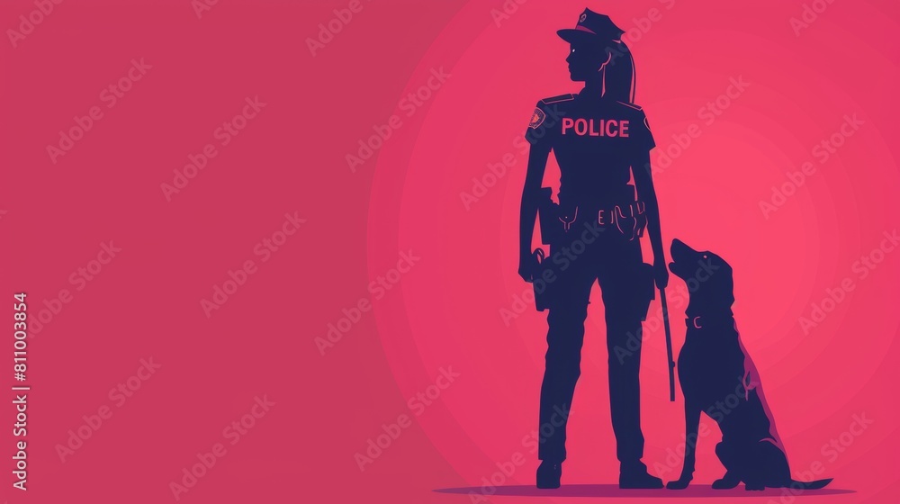 Vector illustration of police officer with dog Vector illustration of police officer with dog