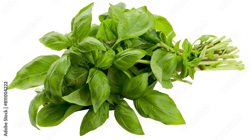bunch of basil on white background bunch of basil on white background
