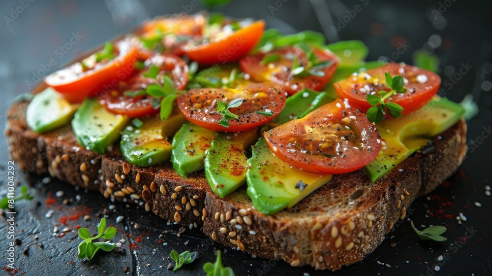 healthy and delicious avocado toast on a rustic wooden table, ideal for breakfast, with room for text healthy and delicious avocado toast on a rustic wooden table, ideal for breakfast, with room for text
