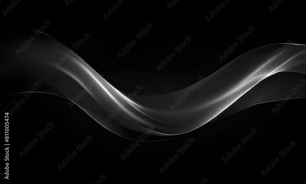 Obraz premium White light wave on a black background