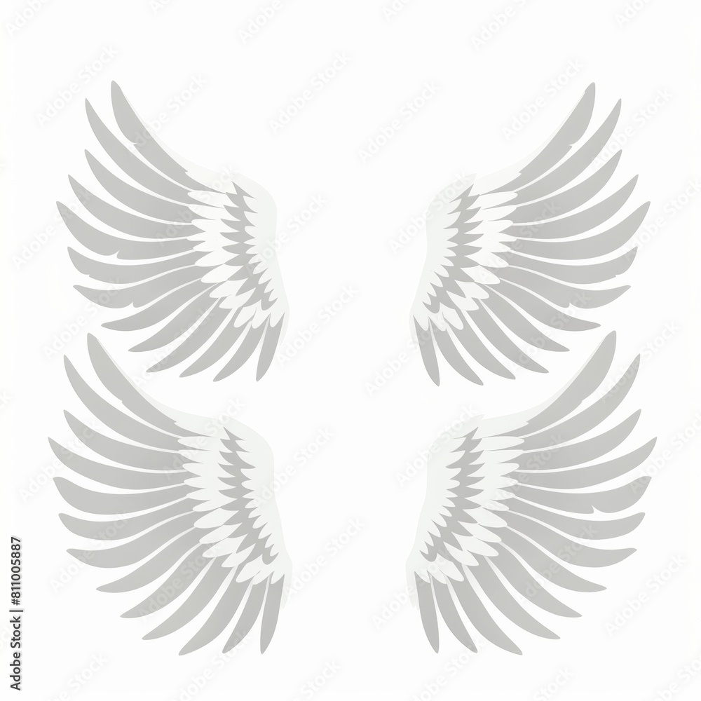 Obraz premium Cute pair of angel wings over plain background