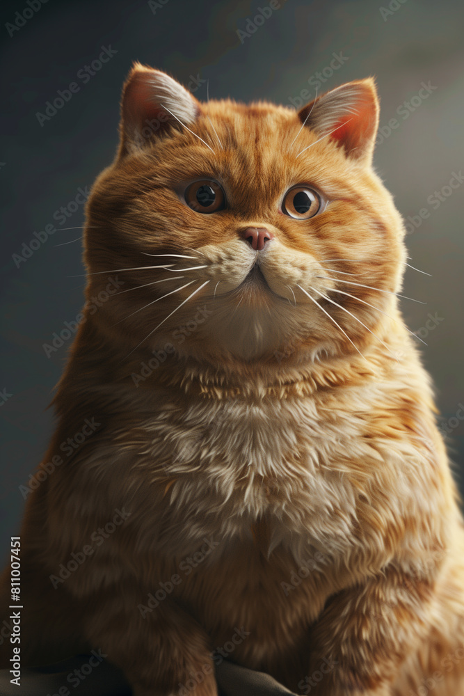 Fototapeta premium Cute Funny Fat Cat. Generative AI 