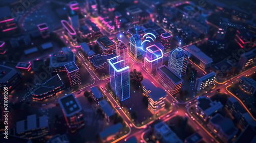 5g internet connected with smart city concept 5g icon