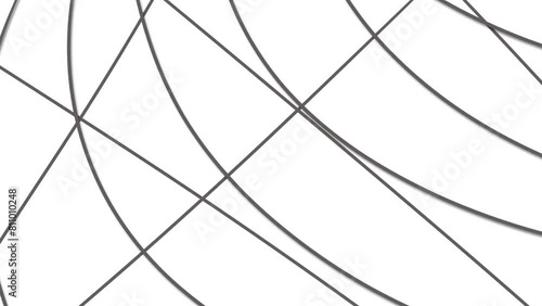 A grid of straight lines and curved arcs in the form of lines move in different directions and rotate, forming an intricate animation. photo