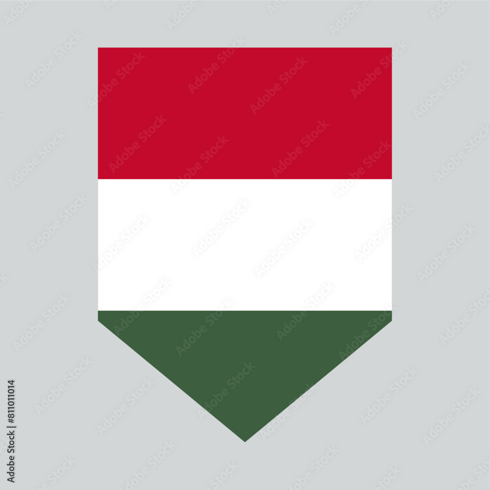 Hungary Flag in Shield Shape Frame Hungary Flag in Shield Shape Frame