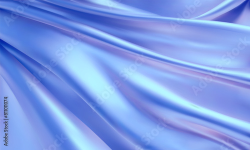 Silk Background Texture. Vector texture of silk natural fabric with smooth folds of pale blue color like forget-me-not. 3D Realistic