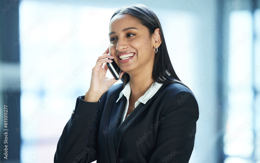 Happy, woman and phone call with attorney in office for consultation, chat or networking with client. Legal, advice and lawyer thinking of communication on case, info or settlement ideas on project Happy, woman and phone call with attorney in office for consultation, chat or networking with client. Legal, advice and lawyer thinking of communication on case, info or settlement ideas on project