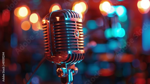 Studio microphone in a music recording studio