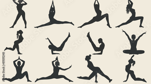 Yoga poses Vector style vector design illustration