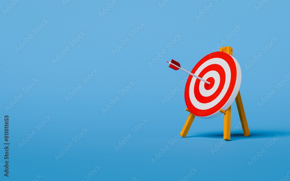 Arrow in the target 3d rendering Arrow in the target 3d rendering